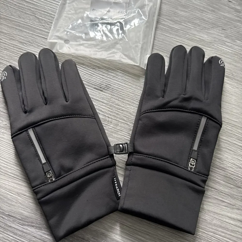Women’s Touchscreen Cycling Gloves, Black, Large